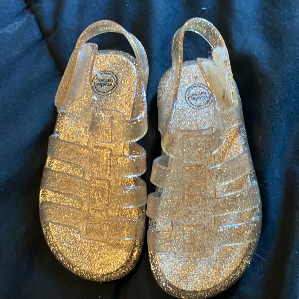 Girls 5c glitter gel sandals